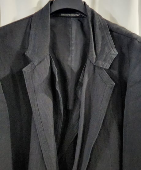02ss yohji yamamoto pour homme 黒 レイヤードデザインジャケット (HE-J75-007)