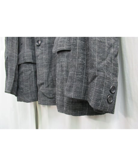 90’s yohji yamamoto pour homme vintage SAMPLE グレー ストライプデザインセットアップ（J16-233-1M）