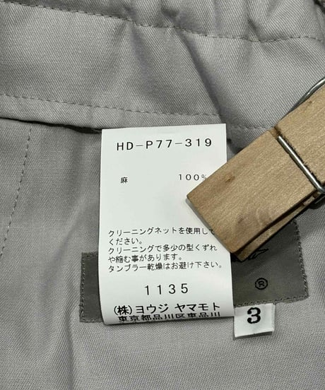 2017SS yohji yamamoto pour homme リネン カーゴパンツ（HD-P77-319）