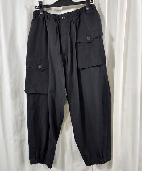 19aw yohji yamamoto pour homme 黒デザインミリタリーパンツ (HC-P89-100)