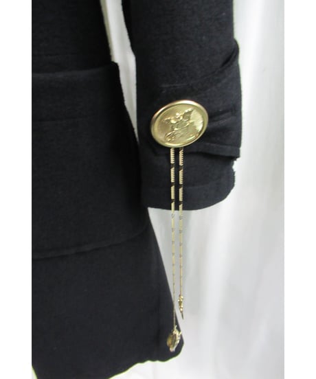 2019AW Yohji Yamamoto pour HOMME 黒 金釦 メルトン ゴシック コート HC-C17-103