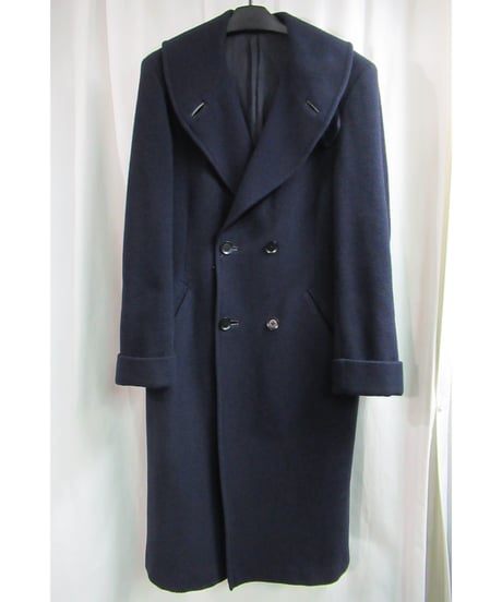 13aw yohji yamamoto pour homme 紺 へちま襟ロングコート HQ-C03-131