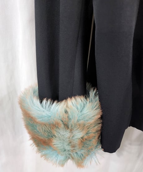 1996aw yohji yamamoto femme M's collection vintage 黒 ファー付きジャケット  （FG-J03-106）