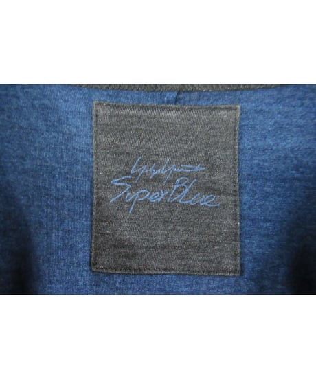 17aw yohji yamamoto Super Blue 青 インディゴ染め プリントカットソー NK-T83-095