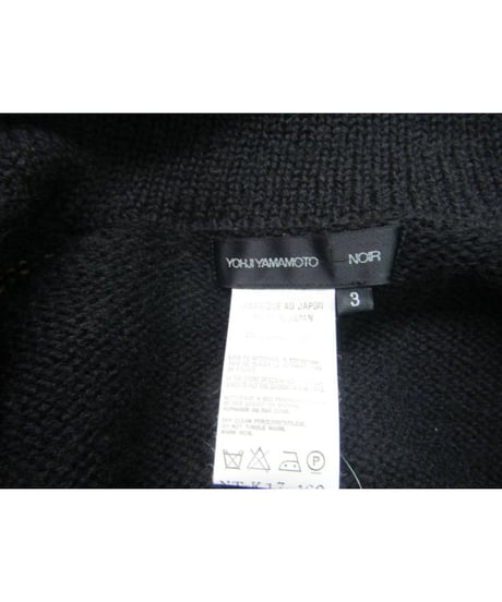 yohji yamamoto+noir ボタンレスノースリーブニットカーディガン NT-K17-160