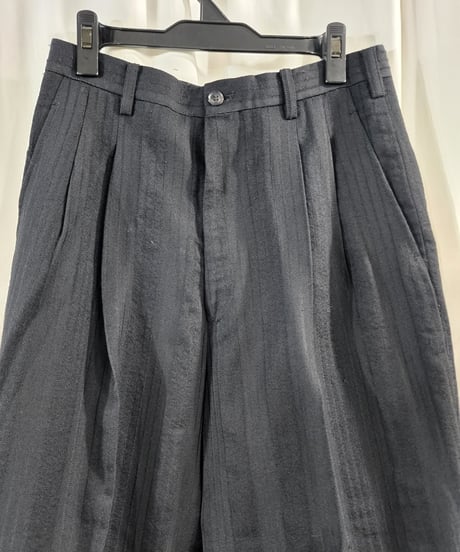 93AW yohji yamamoto femme 黒 ストライプワイドパンツ （FP-P01-131)