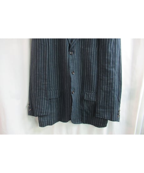 80’s COMME des GARCONS HOMME vintage 襟切替え ストライプジャケット HJ-02025M