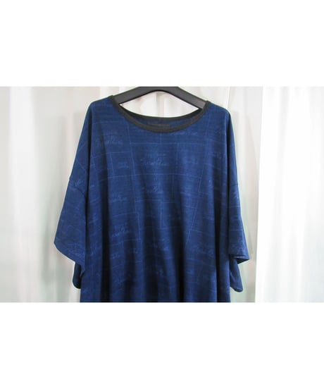 17aw yohji yamamoto Super Blue 青 インディゴ染め プリントカットソー NK-T83-095