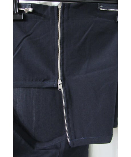 レア AD1991 COMME des GARCONS NOIR vintage 紺 変形ファスナーデザインワンピース GO-11014S