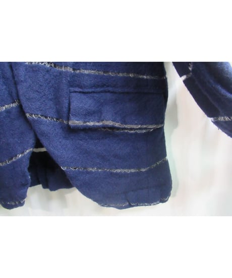 AD2004 COMME des GARCONS HOMME PLUS 紺 縮絨 デザインジャケット PN-J007