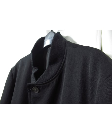 07aw yohji yamamoto pour homme 襟ニット切り替え 燕尾デザインロングジャケット（HX-J24-102）