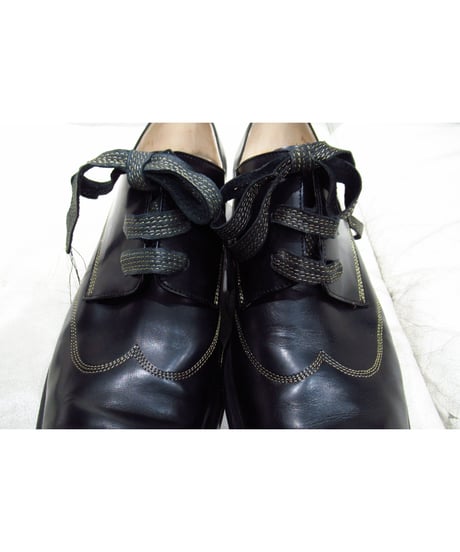 06aw yohji yamamoto pour homme HIROMU TAKAHARA 金糸ステッチデザイン レースアップシューズ（HB-E06-721）