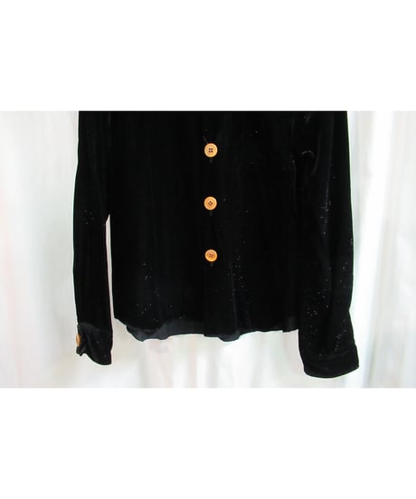AD2002 COMME des GARCONS HOMME PLUS ラメ混ベロア 変わりボタンブラウス PG-B031