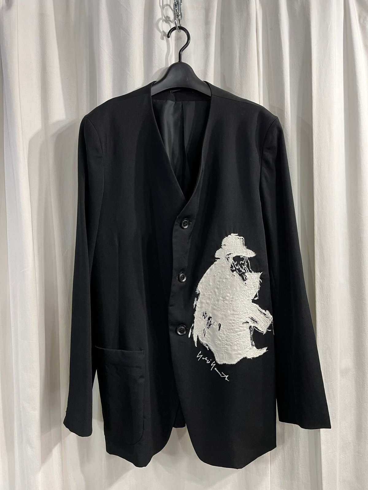 2020SS yohji yamamoto pour homme ノーカラー刺繡ジャケット（H