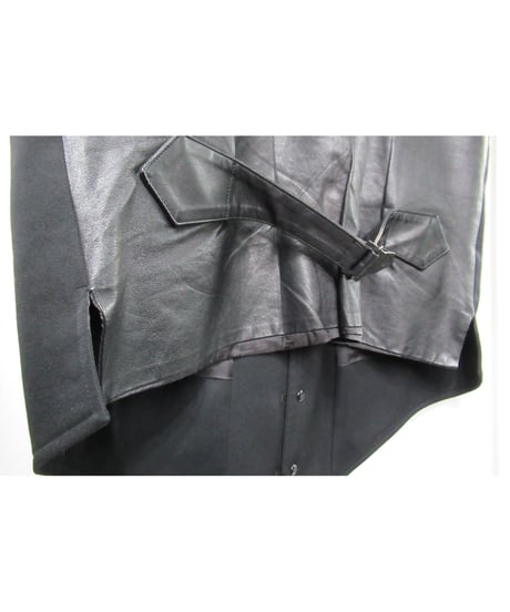 19ss yohji yamamoto pour homme バックレザー切り替えデザインベスト（HH-V11-806）