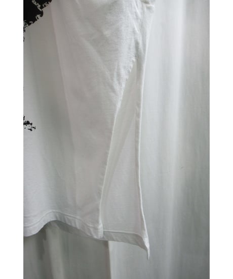 20aw B yohji yamamoto +noir 白 【Y】 プリントカットソー NR-T61-077
