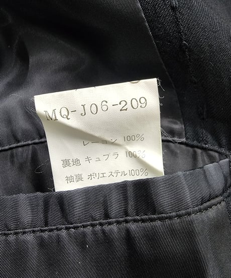 Y's for men  yohji yamamoto 黒 3釦ノーパットジャケット （MQ-J06-209）