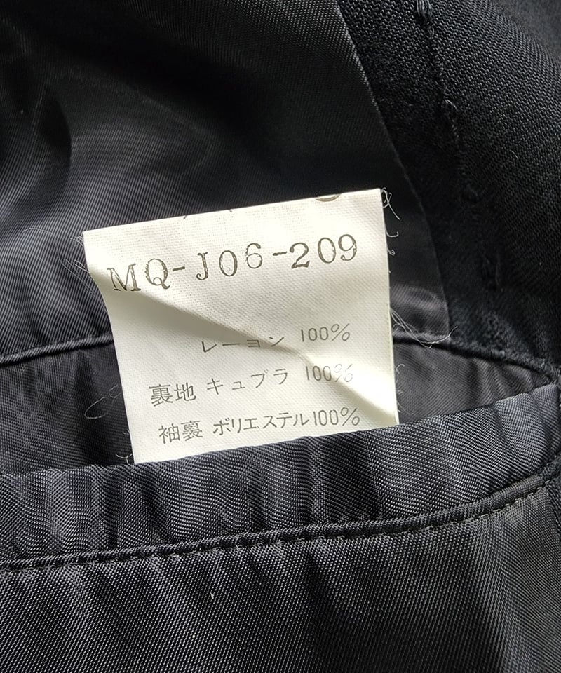 Y's for men yohji yamamoto 黒 3釦ノーパットジャケット （MQ-