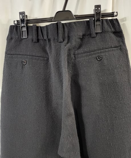 09aw yohji yamamoto pour homme  黒 裾シャーリングパンツ (HZ-P31-131)