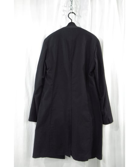 20ss yohji yamamoto pour homme ノーカラー シンプル コットン ロングジャケット（HN-J06-002）