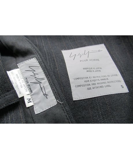 99ss yohji yamamoto pour homme vintage ストライプ ファスナーデザインセットアップ（HC-J51-901）