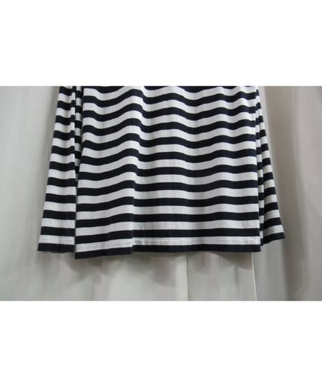 15ss yohji yamamoto pour homme ネイビー×ホワイト ストライプデザインTシャツ（HU-T43-096）