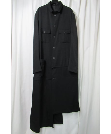 2019aw yohji yamamoto pour homme ファスナーデザイン アシメトリーロングジャケット（HC-J16-100）