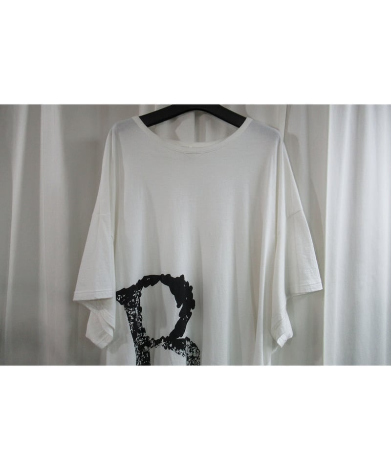 20aw B yohji yamamoto +noir 白 【B】半袖 プリントカットソー N