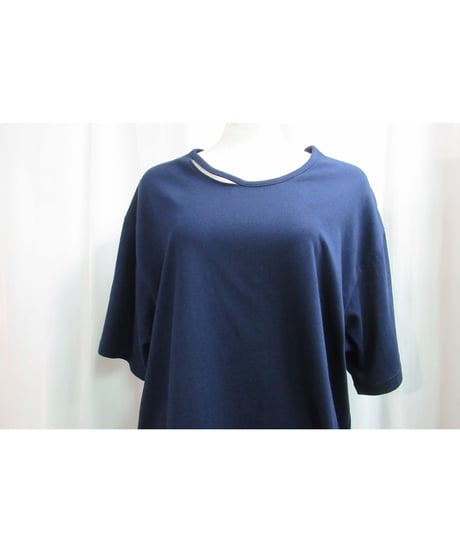 camphor tree 紺 襟カッティングデザインTシャツ