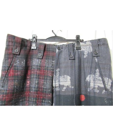 20aw yohji yamamoto pour homme 総柄デザイン ワイドテーパードパンツ（HR-P55-834）
