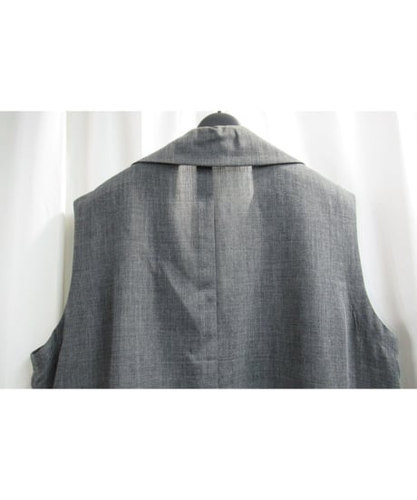 03ss yohji yamamoto femme ノースリーブ ボタンレスデザインジャケット グレー（FQ-J35-118-G）