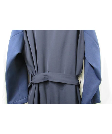 98ss yohji yamamoto pour homme vintage 袖ジャージ切替えデザインコート 紺（HJ-C01-812）