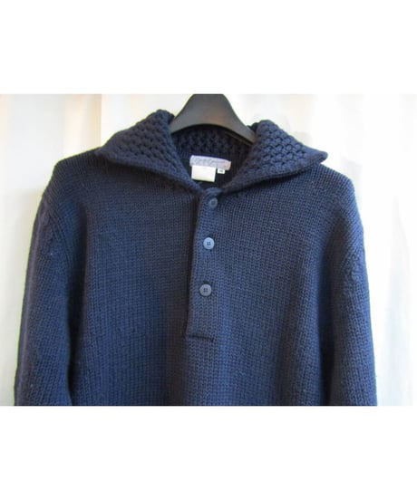80’s yohji yamamoto femme vintage 紺 襟付ヘンリーネックニット（FK-2）