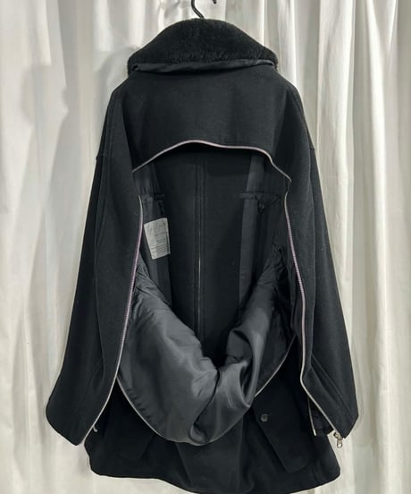1991AW 6.1THE MEN yohji yamamoto pour homme  ジッパー付きメルトンハーフコート（H-C-251xxx）