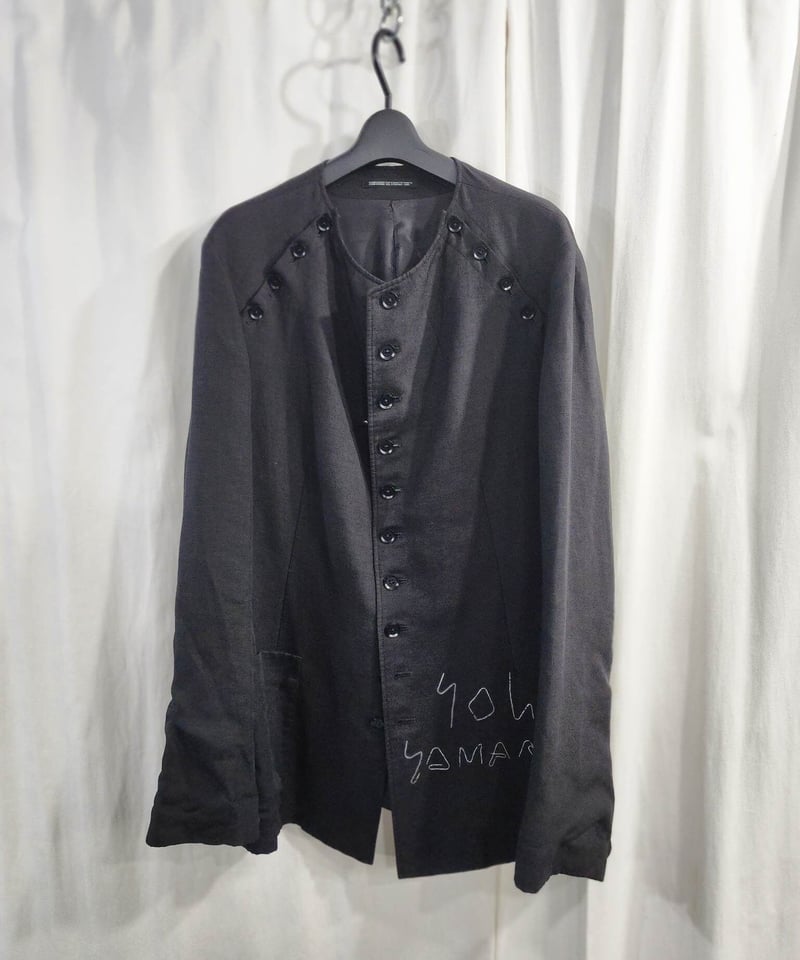 ジャケット・アウター Yohji Yamamoto POUR HOMME 2015SS 2015ss yohji yamamoto pour homme 黒 ヨウジロゴ入りフロッキー