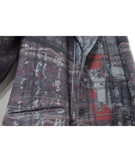 20aw yohji yamamoto pour homme コットン 総柄デザインジャケット（HR-J52-052）