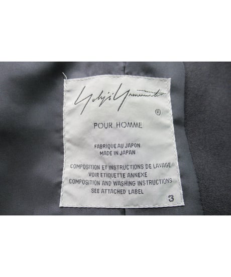 2019aw yohji yamamoto pour homme ファスナーデザイン アシメトリーロングジャケット（HC-J16-100）