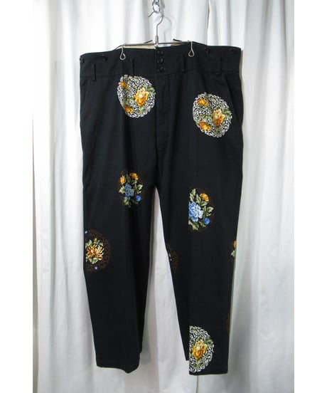 96ss yohji yamamoto pour homme vintage 花と少年期 プリントデザイン ワイドパンツ（HF-P01）