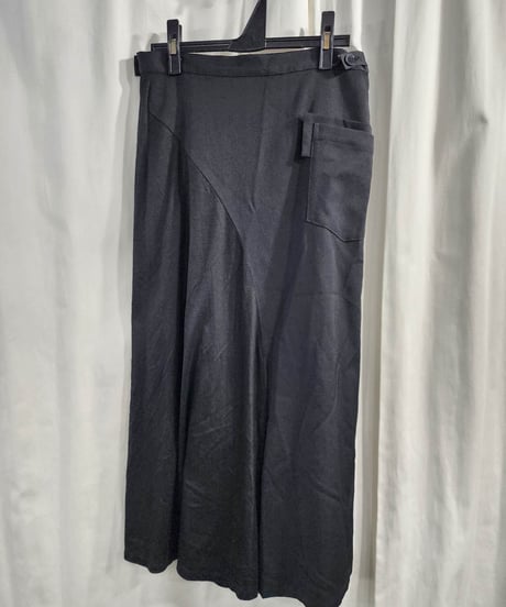 Y's yohji yamamoto 黒 切替えサルエルパンツ （YS-P08-100）