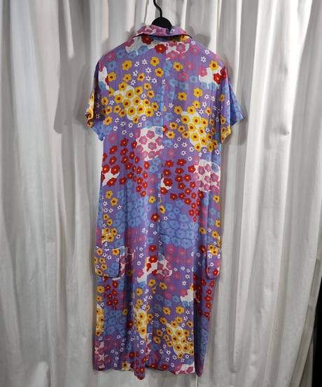 難ありAD1996 COMME des. GARCONS 青山オリジナル 赤 プリントワンピース (KX-615190)