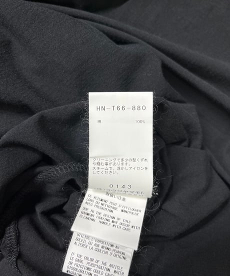 2020SS yohji yamamoto pour homme スリットロング半袖Tシャツ（HN-T66-880）