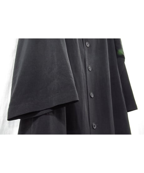 20ss yohji yamamoto pour homme シグネチャーペイント スタンドカラーロングドレス（HN-D26-500）