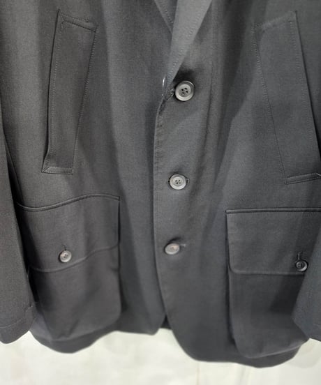 2022ss yohji yamamoto pour homme 黒 ミリタリーマチポケットデザインジャケット (HG-J46-100)