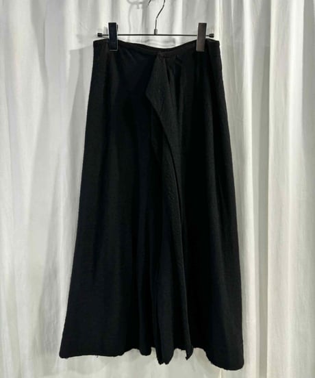 【極美品】Yohji Yamamoto アンゴラ混 ドレープ ブラック スカート 極美品】Yohji Yamamoto アンゴラ混 ドレープ ブラック スカート