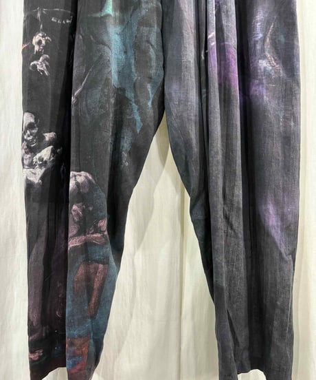 2024SS yohji yamamoto pour homme プリントワイドパンツ（HS-P41-816）