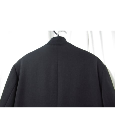 07aw yohji yamamoto pour homme 襟ニット切り替え 燕尾デザインロングジャケット（HX-J24-102）