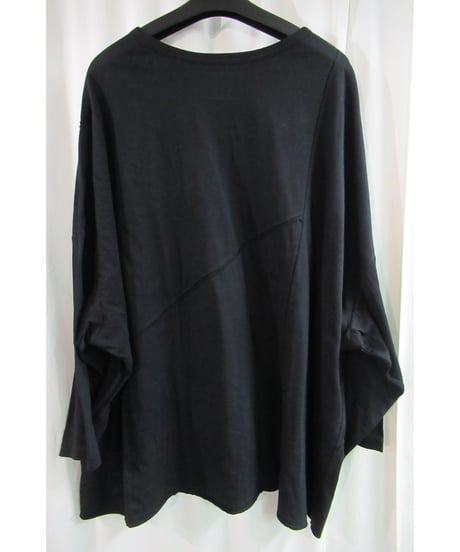 新品 17ss B yohji yamamoto +noir 黒 切り替えデザインカットソー ND-T60-086
