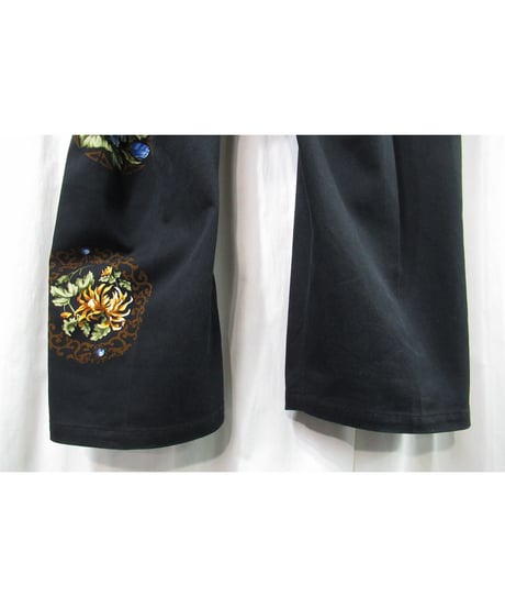 96ss yohji yamamoto pour homme vintage 花と少年期 プリントデザイン ワイドパンツ（HF-P01）