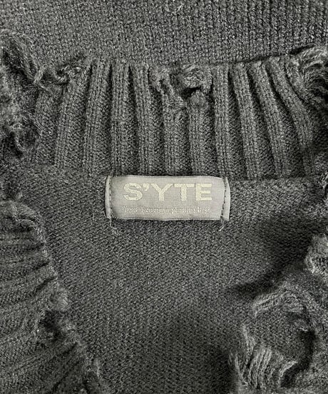 S'YTE yohji yamamoto ダメージ加工 Ⅴネックセーター（UM-K48-613）