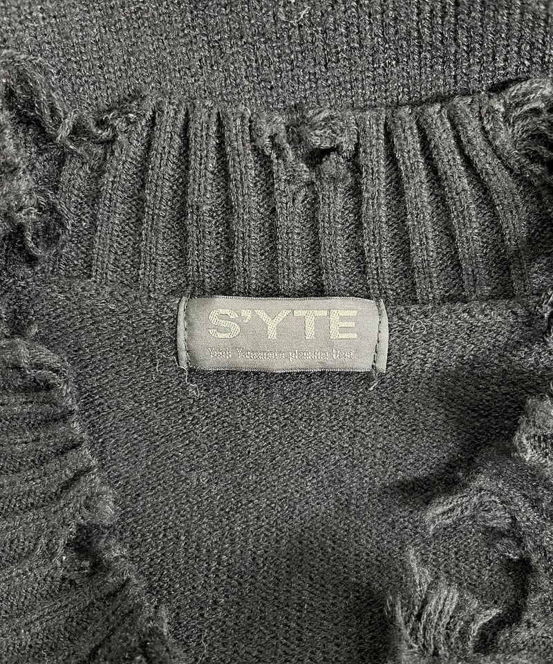 S'YTE yohji yamamoto ダメージ加工 Ⅴネックセーター(UM-K48 S'YTE yohji yamamoto ダメージ加工 Ⅴネックセーター(UM-K48